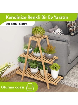 100 cm Ahşap Çiçeklik Ahşap Saksılık Çiçek Standı Ahşap Kahverengi