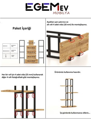 Modern Dekoratif 5 Raflı Metal Çiçeklik Saksı Standı Saksılık Modern Kahverengi Metal 110 cm