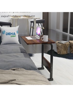 60 cm 60X40 Yükseklik Ayarlı Çalışma Masası,hasta Yemek Masası,laptop Sehpası Mdf 40 cm Kahverengi