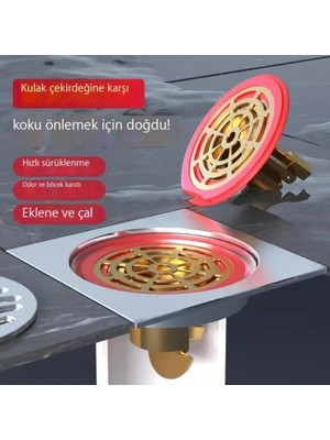 Leca Yer Drenajı Koku Giderici Banyo Kanalizasyon Borusu Drenaj Çıkışı Büyük Filtre Evrensel Mühürlü Tamamen Bakır Iç Çekirdek Kapağı (Yurt Dışından)