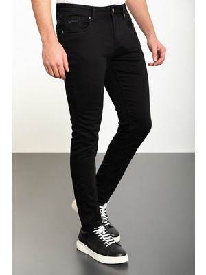 MCR Düz Siyah Super Slim Fit Erkek Kot Pantolon