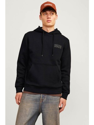 Jack & Jones Jjecorp Logo Sweat Hood Siyah Erkek Sweatshirt