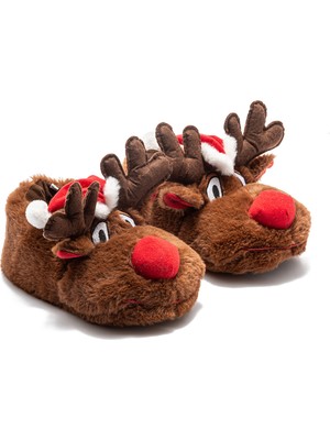 Twigy Natal Unisex Hayvanlı Panduf Kahverengi 36/43