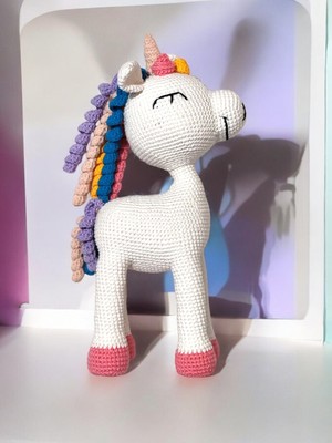 What For HUBUSH Unicorn Handmade Amigurumi Organik Oyuncak