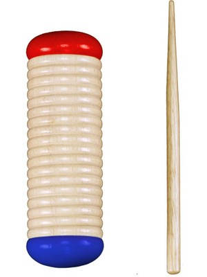 Iq Plus Kırmızı & Mavi Ahşap Guiro Shaker