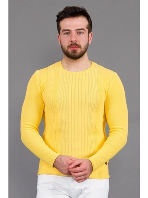 MCR Sarı Sosis Yaka Fire Desenli Triko