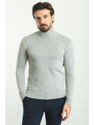 MCR Düz Slim Fit Tam Balıkçı Yaka Erkek Kazak