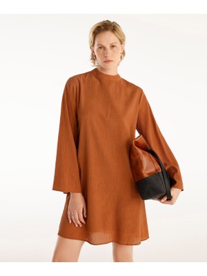 Yargıcı Bisiklet Yaka Uzun Kollu Kısa Elbise