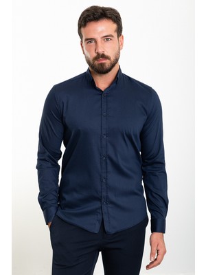 Desenli Slim Fit Klasik Erkek Gömlek