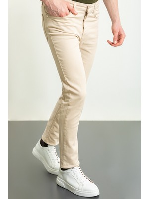 MCR Düz Taş Rengi Super Slim Fit Kanvas Erkek Pantolon