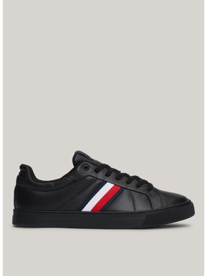 Tommy Hilfiger Siyah Erkek Sneaker Icon Court Lth Strıpes