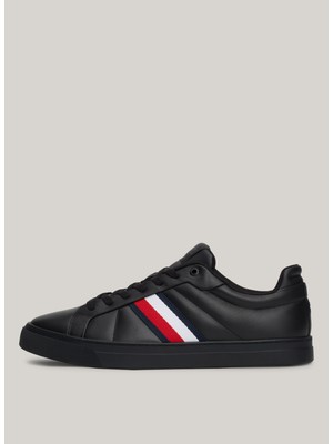 Tommy Hilfiger Siyah Erkek Sneaker Icon Court Lth Strıpes