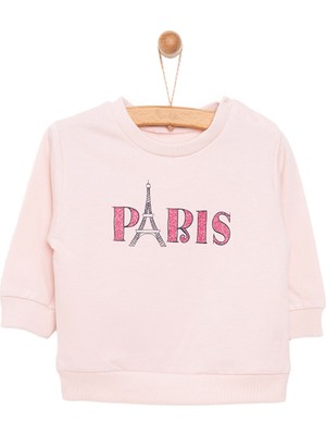 HelloBaby Basic Az Şardonlu Paris Desenli Sweatshirt Kız Bebek