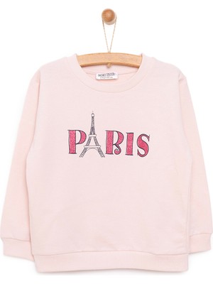 HelloBaby Basic Az Şardonlu Paris Desenli Sweatshirt Kız Bebek