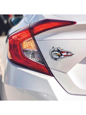 Özkaş 3D Sticker Kartal Çıkartma Oto Sticker, Motorsiklet, Kask, Laptop Sticker 11X19 cm Oto Aksesuar