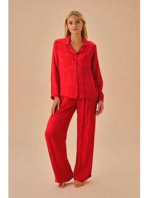 Suwen Diamond Gömlek Yaka Pijama Takımı