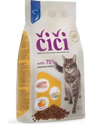 Cici Wıth Fısh 2 kg Yetişkin Kuru Kedi Maması Balıklı