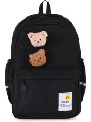 Young Iki Ayıcık Maskotlu Okul Çantası Sırt Çantası Lise Çantası Günlük Çanta Spor Çantası