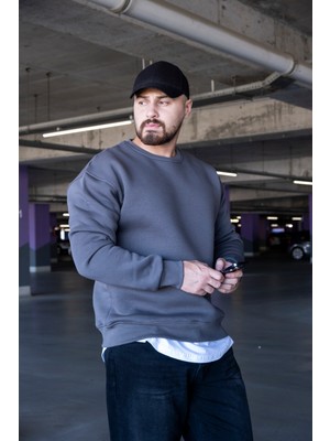 Üç Iplik Şardonlu Oversize Sweatshirt