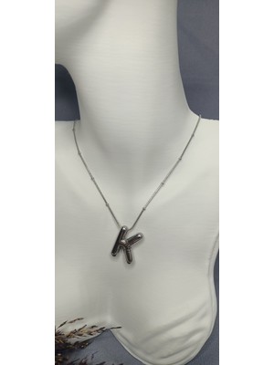 Lilly And Molly Jewelry K Harfi Balon Çelik Kolye