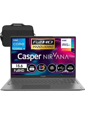 Casper Nirvana X600.1235-7 Intel Core I5 1235U 8gb Ram 256GB SSD Freedos 15.6" Taşınabilir Bilgisayar + Çanta Hediyeli