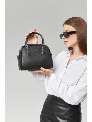 Morpelikan Kadın Siyah Ayarlanabilir Omuz Askılı El Omuz Çantası