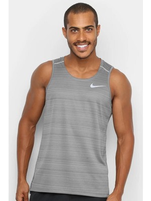 Nike Miler Dri Fit Running Tank Top Grey Erkek Koşu Atleti Gri