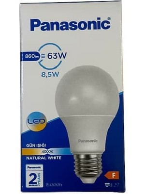 Panasonic 8.5 W 60 W 4000K LED Ampul E-27 Duy Ilık Beyaz Işık