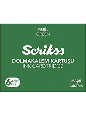 Scrikss Dolma Kalem  Kartuşu Scrikss Yeşil 6 Lı