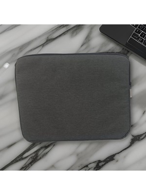 Gizli Fermuarlı Gri Tüm Laptoplara Uygun Darbeye Karşı Korumalı Kaliteli Laptop Çantası
