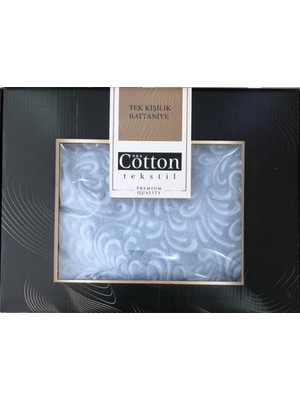 Royam Cotton Mavi Embos Kutulu Tek Kişilik Battaniye 160 x 220