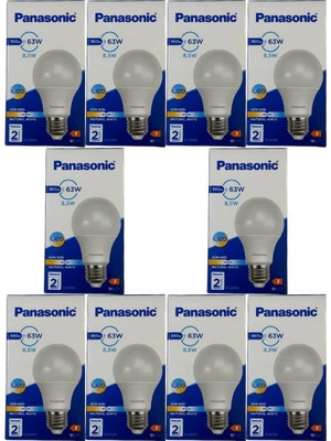 Panasonic 8.5 W 60 W 4000K LED Ampul E-27 Duy Ilık Beyaz Işık 10 Adet