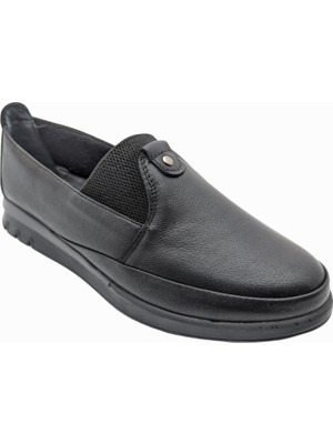 Çiğdem Kundura Elegance En Vogue Siyah Deri Günlük Ayakkabı Siyah 38