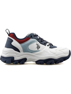 U.S. Polo Assn. Tracky 4pr Kadın Beyaz-Mavi Sneaker Ayakkabı