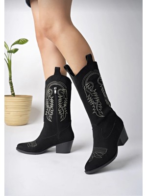 Dadwolf Kovboy Kanvas Western Tarz Sivri Bayan Bot