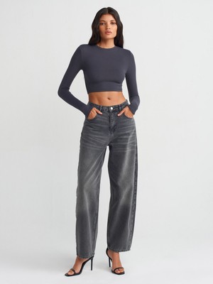 71709 Antrasit Renk Balon Denim Pantolon-Antrasit