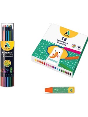 Adel 12'li Kuru Boya + 18'li Pastel Boya Set