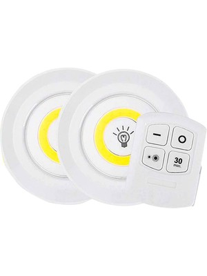 Beyaz 150 Lümen Cob LED Yuvarlak Çift Ampül Kumandalı (4199)