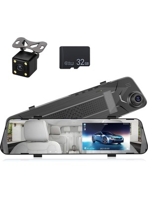 Araç ön ve arka kameralı iç dikiz aynası dvr 4.5 inc ekran kayıtlı aem