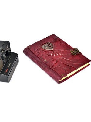 Legend Deri Kalp Eskitme Hakiki Deri Şamua Kraft El Yapımı Hediyelik Anı Günlük Ajanda A5 Defter