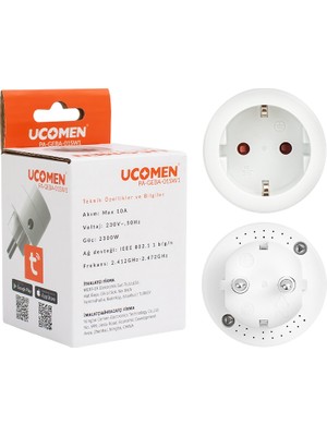 Ucomen PA-GEBA-01SW 10 Amper Wifi Tuya Destekli Akıllı Priz (4199)