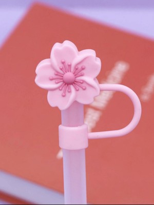 Çakra Kiraz Çiçeği Model Silikon Toz Geçirmez Sızdırmaz Pipet Kapağı 1 Adet Stanley Termos ile Uyumlu