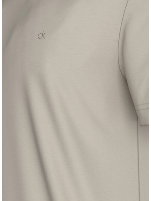 Calvin Klein Bisiklet Yaka Bej Erkek T-Shirt K10K114091ACE