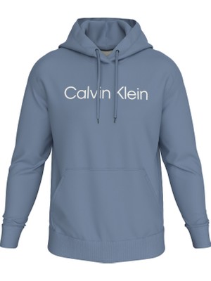 Calvin Klein Kapüşon Yaka Mavi Erkek Sweatshırt K10K111345DYT