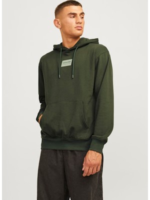 Jack & Jones Kapüşon Yaka Haki Erkek Sweatshırt 12256841_JJHAKKAI Sweat Hood