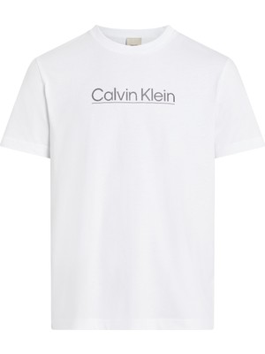 Calvin Klein Bisiklet Yaka Beyaz Erkek T-Shirt K10K113587YAF