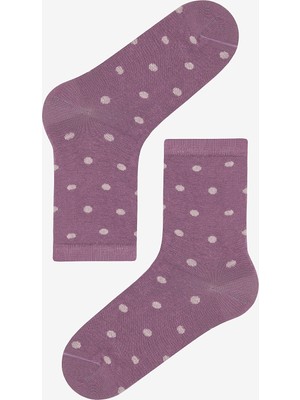 Penti Dot Jacquard 5li Mor Pembe Soket Çorap