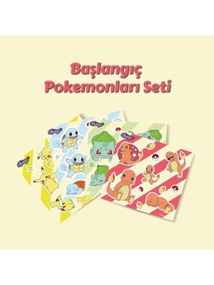 Minithingsart *özel Tasarım* Başlangıç Pokemonları Sticker Set -4 Adet-