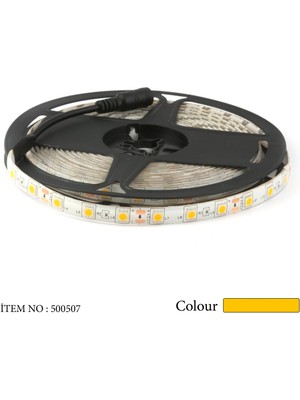 3 Adet Şerit LED 5 Metre Amber(Turuncu) 50*50 LED 12 Volt Adaptör Girişli