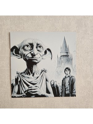 Altındal Home Dobby ve Hogwarts: Harry Potter Kabartmalı 3D Renkli Tablo + Stand  Dekor Dekorasyon